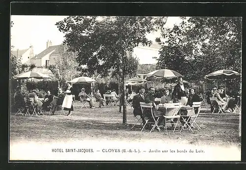 AK Cloyes, Hotel Saint-Jacques, Jardin sur les bords du Loir