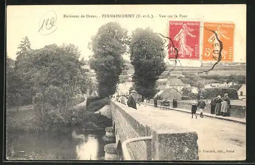 AK Fermaincourt, Vue sur le Pont