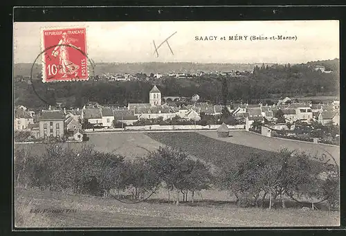 AK Saacy-sur-Marne, Vue generale et Mery