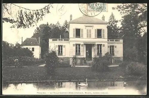 AK Provins, La Villa Garnier, Bibliotheque, Musee, Jardin Public