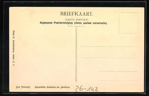 Künstler-AK Jan Toorop: Apostel Andreas und Jakobus sitzen an einem Tisch