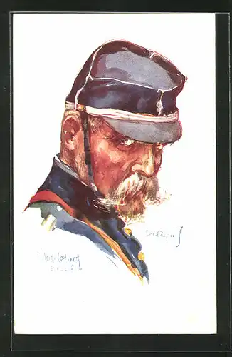 Künstler-AK Em. Dupuis: Soldat in Uniform mit Schirmmütze