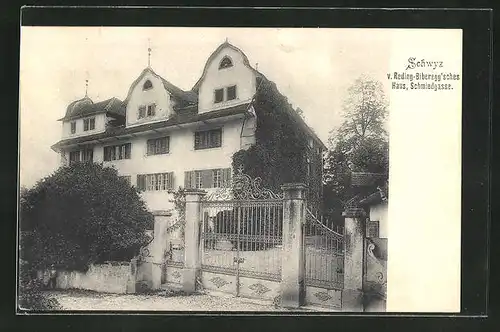 AK Schwyz, v. Reding-Biberegg`sches Haus, Schmiedgasse
