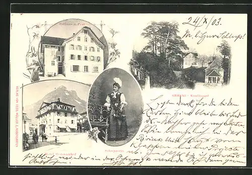 AK Gersau, Kindlimord, Schwyzerin, Rathaus und Post