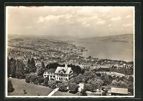 AK Feusisberg, Hotel Schönfels und Blick ins Land