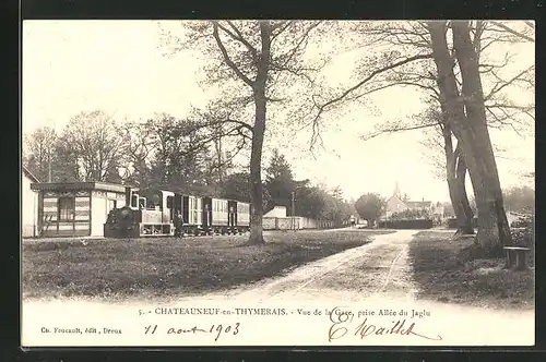 AK Chateauneuf-en-Thymerais, Vue de la Gare, prise Allèe Jaglu