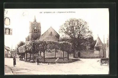 AK Oysonville, L` Eglise et le Chateau