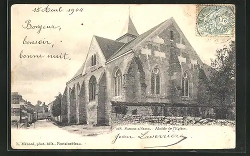 AK Samois-sur-Seine, Abside de l`Eglise, Kirche
