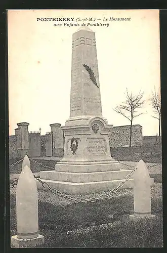 AK Ponthierry, le monument aux enfants de Ponthierry