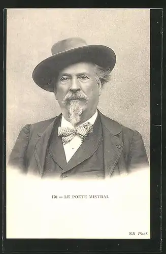 AK Portrait Frederic Mistral mit Hut und Fliege