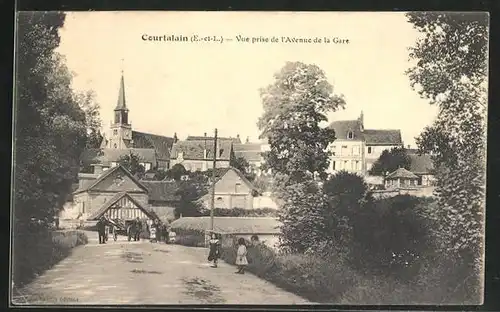 AK Courtalain, Vue prise de l`Avenue de la Gare