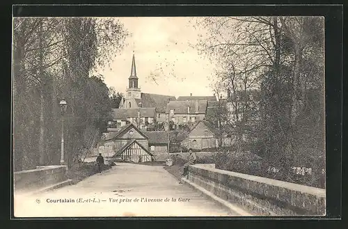 AK Courtalain, Vue prise de l`Avenue de la Gare