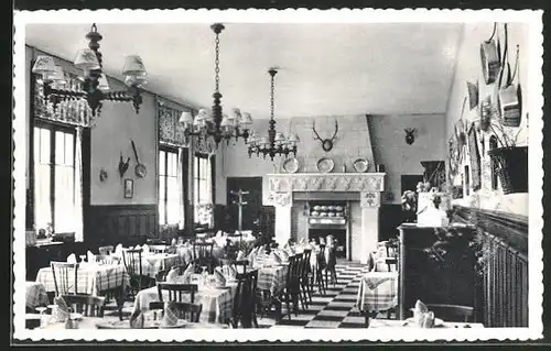 AK Cloyes, Hotel Saint-Jacques, Une salle du restaurant et rotisserie, Innenansicht