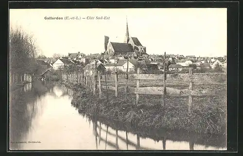 AK Gallardon, Ortsansicht mit Kirche