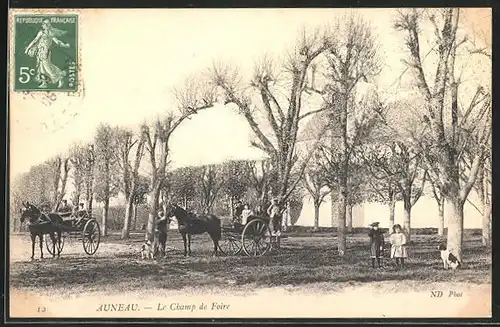 AK Auneau, Einspäner auf dem Camp de Foire