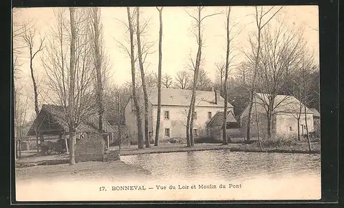 AK Bonneval, Vue du Loir et Moulin du Pont