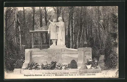 AK Nogent-le-Rotrou, Mon ument aux Morts de la Guerre