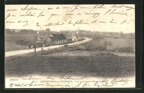 AK Chateauneuf-en-Thymerais, Vue generale prise Route de Nogent