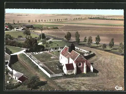 AK Allaines, l`eglise, vue aerienne