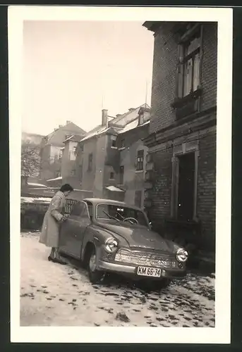 Fotografie Auto Wartburg 311, PKW mit Kfz-Kennzeichen KM 66-74