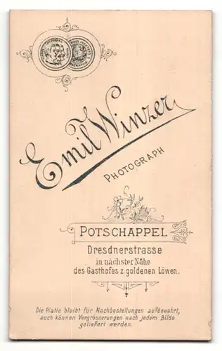 Fotografie Emil Winzer, Potschappel, Portrait junge Dame mit zusammengebundenem Haar