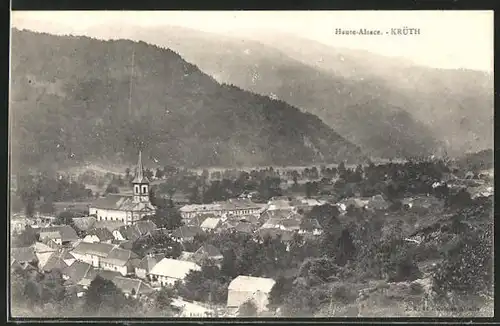 AK Krüth, Ortsansicht mit Bergen