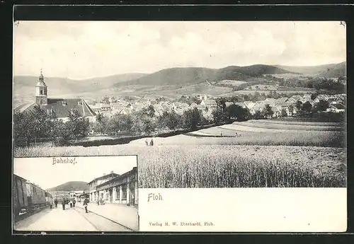AK Floh, Panorama und Bahnhof