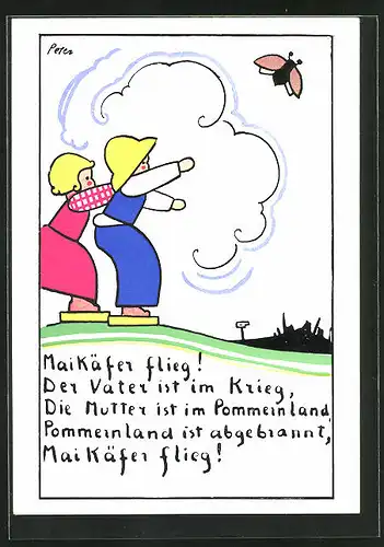 AK Holzspielzeug, Kinder lassen Maikäfer fliegen, Maikäfer flieg!