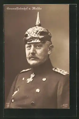 AK Portrait Generalstabschef von Moltke mit Pickelhaube