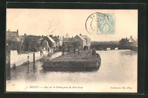 AK Ducey, Vue sur la Selune prise du Pont-Neuf