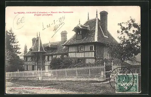 AK Le Mesnil-Durand, Manoir des Pommerets, Facade principale