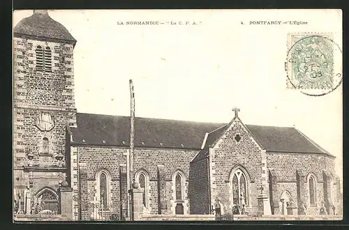 AK La Normandie, La C. P. A., Pontfarcy, L`Eglise