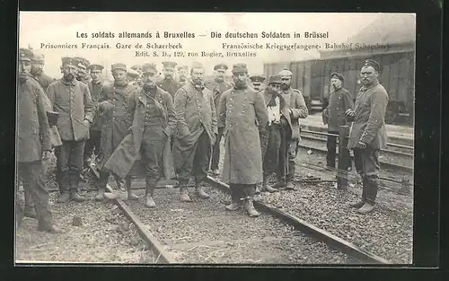 AK Schaerbeck, Französische Kriegsgefangene am Bahnhof