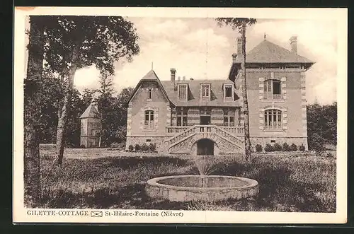 AK Saint-Hilaire-Fontaine, Gilette-Cottage, kleines Schloss