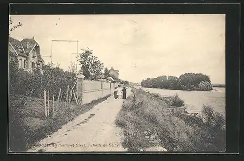 AK Juziers, Bords de Seine, Uferpartie