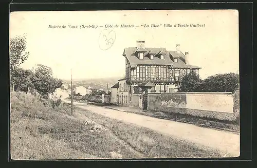 AK Vaux-sur-Seine, Cote de Mantes, La Rive Villa d'Yvette Guilbert