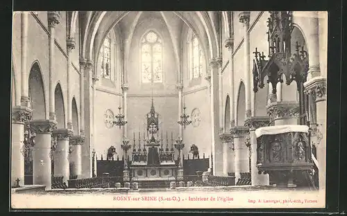 AK Rosny-sur-Seine, Interieur de l`Eglise