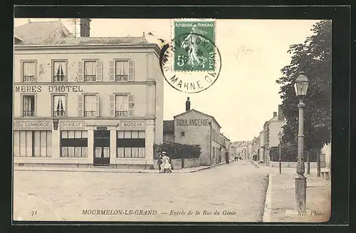 AK Mourmelon-le-Grand, Entree de la Rue du Genie