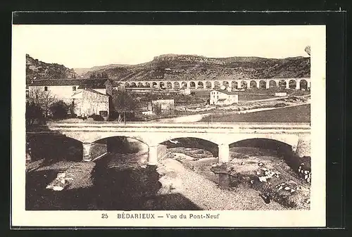 AK Bedarieux, Vue du Pont-Neuf