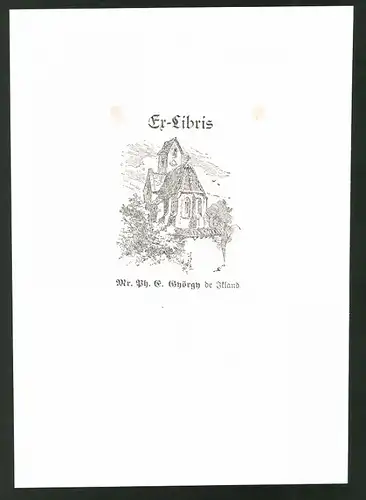 Exlibris von Göllner für Chörgh de Ifland, Kirche