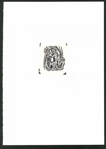 Exlibris W. Raemisch, Bildhauer bei der Arbeit