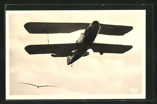 AK Segelflugzeug im Schlepp eines Motorflugzeuges