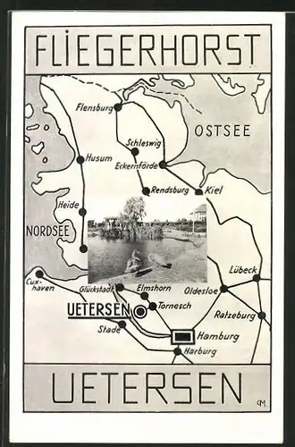 AK Uetersen, Fliegerhorst, Landkarte von Schleswig-Holstein