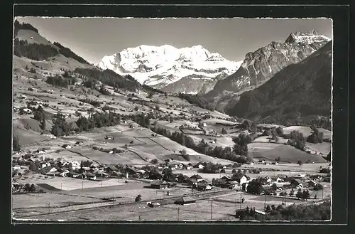 Foto-AK Emanuel Gyger: Reichenbach, Scharnachtal, Blümlisalp