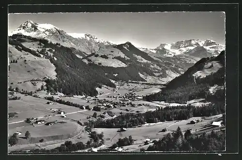 Foto-AK Emanuel Gyger: St. Stephan-Grodey i.S., Albristhorn, Wildstrubel