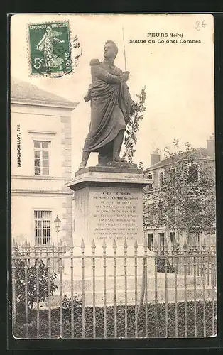 AK Feurs, Statue du Colonel Combes