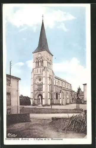 AK Nervieux, L'Eglise et le Monument