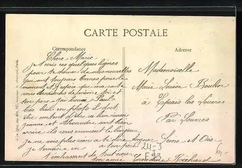 AK Saint Denis, Poste de Police -Au fond les ruines du Fort, Explosion 1916