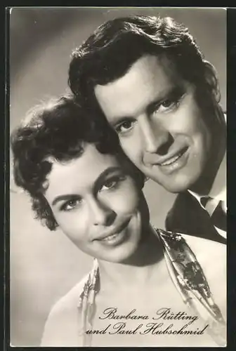 AK Schauspieler Barbara Rütting und Paul Hubschmid in dem Film Glücksritter