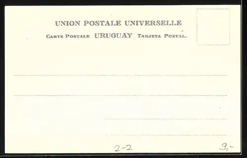 Präge-Lithographie Uruguay, Briefmarken und Wappen